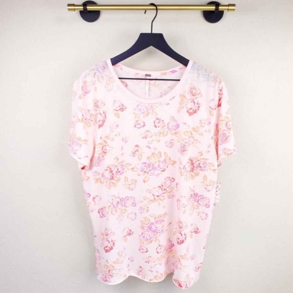 FREE PEOPLE Tourist Tee in Blush Combo Pink